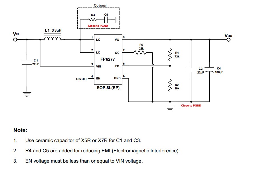 鋰電池3V～4.2V升壓5V3A，高效率FP6277.