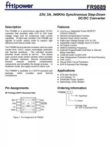 FR9889SPCTR SOP-8 23V、3A、340KHz同步降壓DC/DC轉(zhuǎn)換器