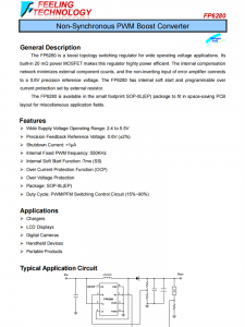 FP6280 非同步的PWM提升轉(zhuǎn)換器芯片