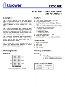 FP5510E 10位DAC 120mA VCM驅動程序與I2C接口