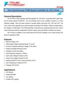 FP7209 針對LED驅動程序的非同步PWM啟動控制器芯片