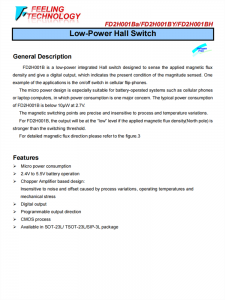 FD2H001BA/BY/BH 低功率霍爾開關芯片