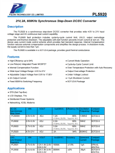 PL5920  21V，2A，600KHz同步降壓DC/DC轉(zhuǎn)換器