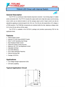 FP7151 700mA LED驅動器與內部開關芯片