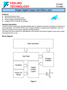 FD169Y/FD169H 單數字輸出霍爾效應鎖存器芯片