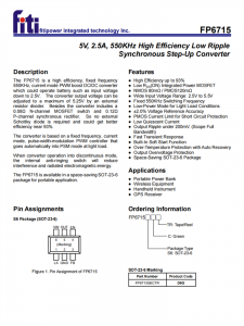 FP6715 2.5A 同步升壓IC DC-DC轉換器 百盛電子代理商