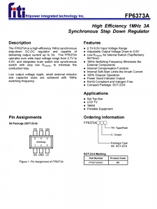FP6373A 高效1MHz 3A同步降壓調節器
