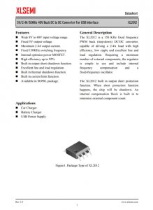 XL2012E1  5V / 2.4A 150KHz 40V降壓DC至DC轉換器，用于USB接口