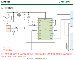 支持互聯 USB 雙端口快充協議控制器MX8838