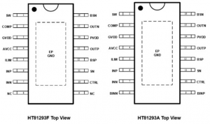 HT81293(單節雙節鋰電供電內置自適應動態升壓20W單聲道D類功放IC